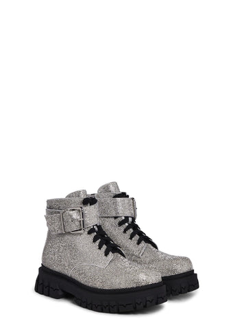 Hype Status Combat Boots - Silver