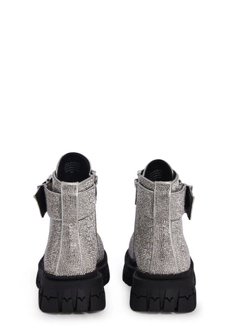 Hype Status Combat Boots - Silver