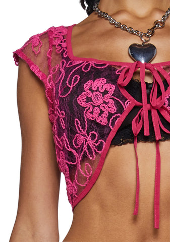 Unwrap Me Sheer Applique Top