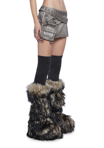 Fader Split Belt Mini Skirt