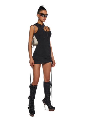 Fader Hooded Washed Mini Dress