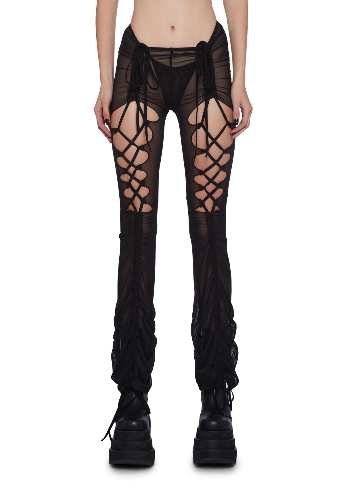 Fader Mesh Ruched Cut Out Pants