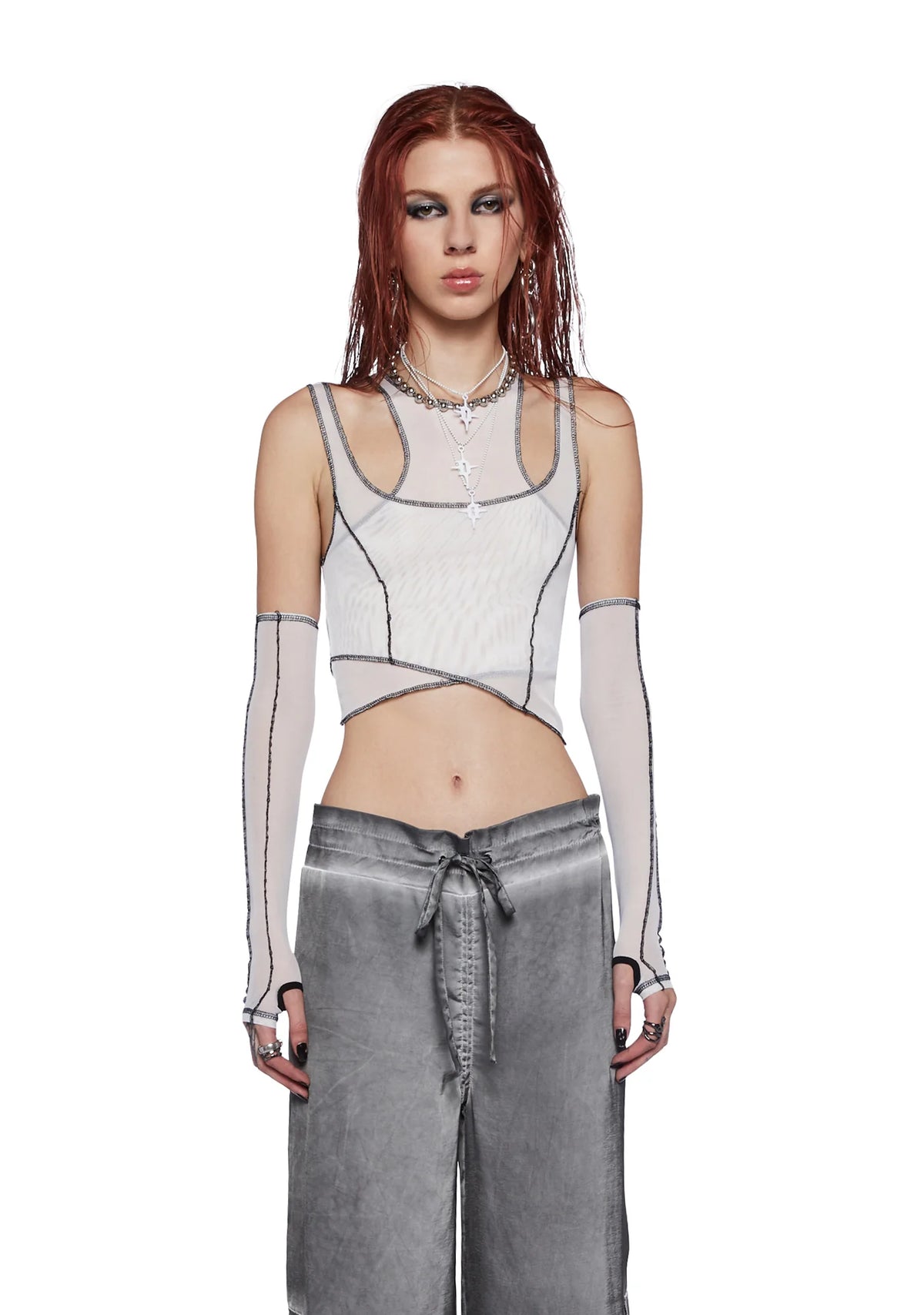 Fader Mesh Top And Gloves Set