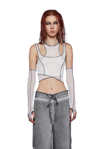 Fader Mesh Top And Gloves Set