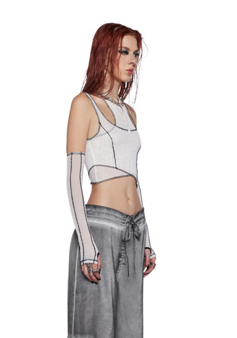 Fader Mesh Top And Gloves Set