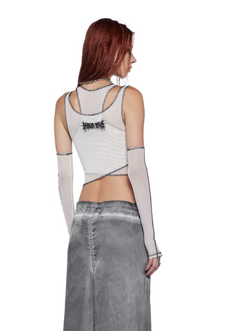 Fader Mesh Top And Gloves Set