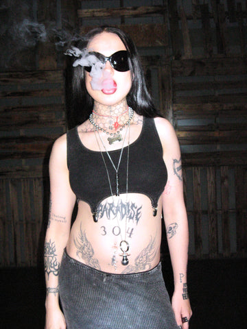 Fader Garter Strap Ribbed Tank