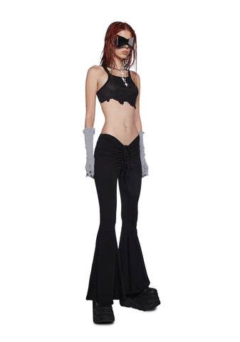 Fader V-Cut Washed Bell Bottoms - Black