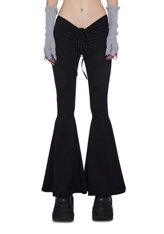 Fader V-Cut Washed Bell Bottoms - Black
