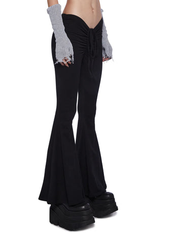 Fader V-Cut Washed Bell Bottoms - Black