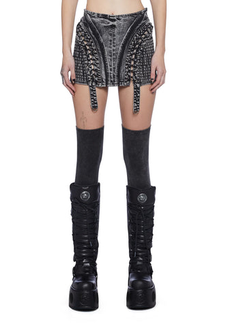 Fader Acid Wash Mini Skirt