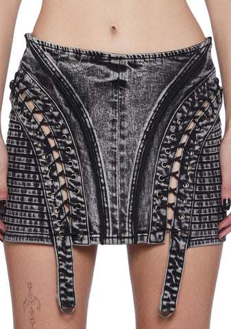 Fader Acid Wash Mini Skirt