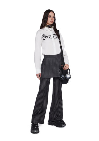 Pinstripe Skirt Pants