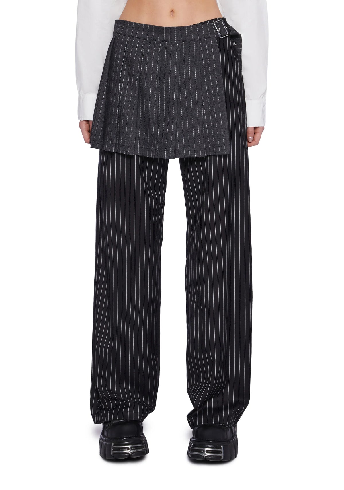 Pinstripe Skirt Pants