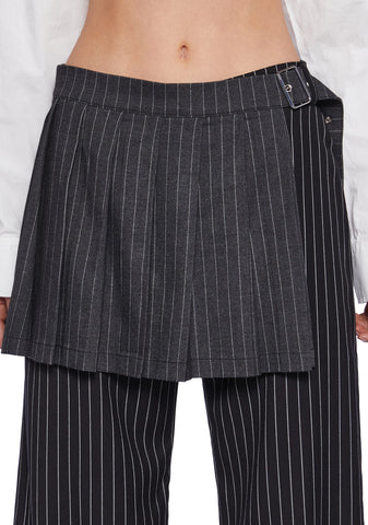 Pinstripe Skirt Pants