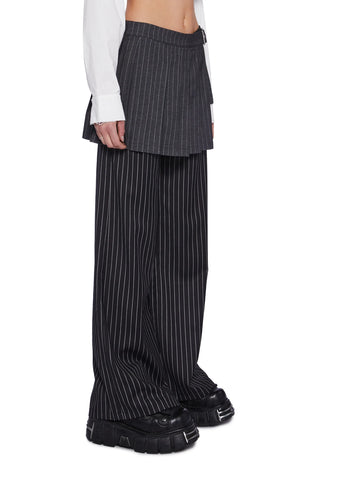 Pinstripe Skirt Pants