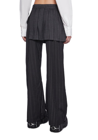 Pinstripe Skirt Pants