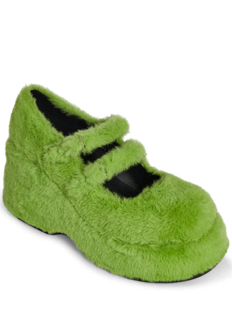Theater Geek Platform Mary Janes - Green