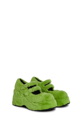 Theater Geek Platform Mary Janes - Green