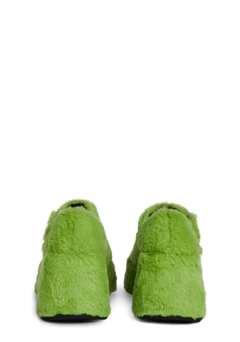 Theater Geek Platform Mary Janes - Green