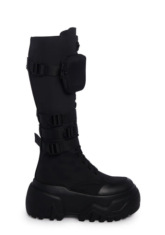 Mad Hustle Knee High Combat Boots