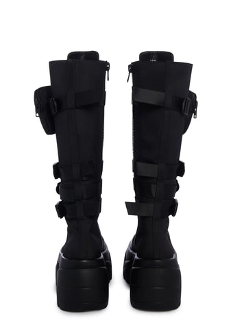 Mad Hustle Knee High Combat Boots