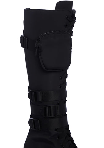 Mad Hustle Knee High Combat Boots