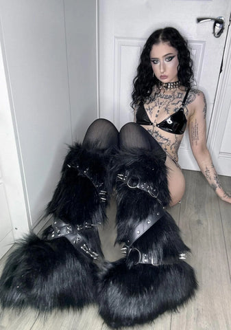 Wild Instincts Faux Fur Boots - Black