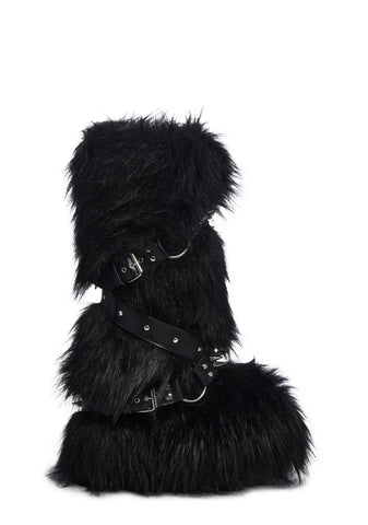 Wild Instincts Faux Fur Boots - Black