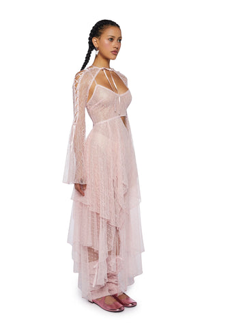 Fairydust Chronicles Lace Dress & Shrug Set - Pink