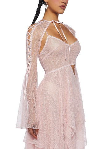 Fairydust Chronicles Lace Dress & Shrug Set - Pink