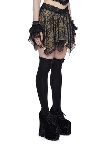 Stop Me Handkerchief Mini Skirt - Nude