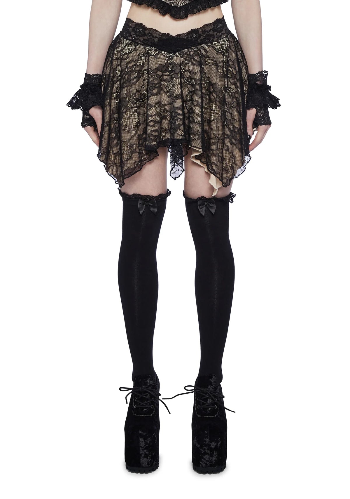 Stop Me Handkerchief Mini Skirt - Nude