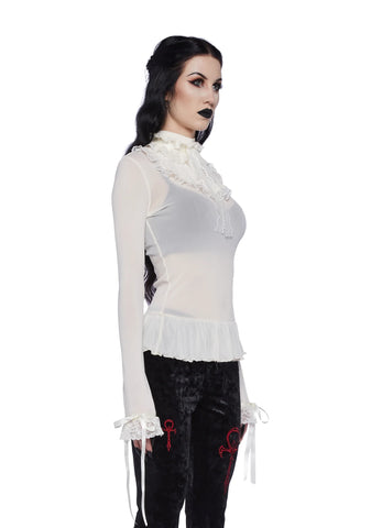 Obsession Within Long Sleeve Top - White