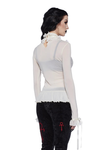 Obsession Within Long Sleeve Top - White