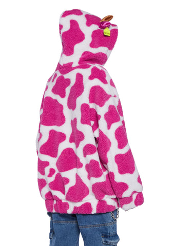 Moo-Tastic Mingle Hooded Sherpa Jacket