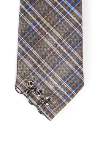 Check Tie With Ring Detail