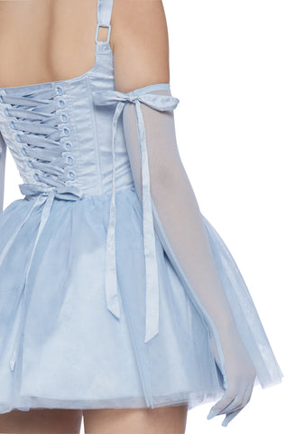 Enchanted Winter Mini Dress With Gloves