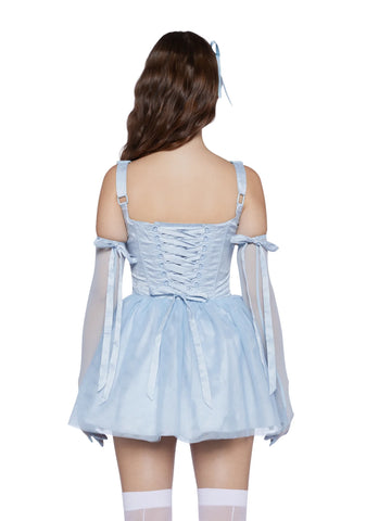 Enchanted Winter Mini Dress With Gloves