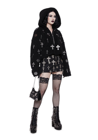 Idol Worship Hooded Sherpa Jacket