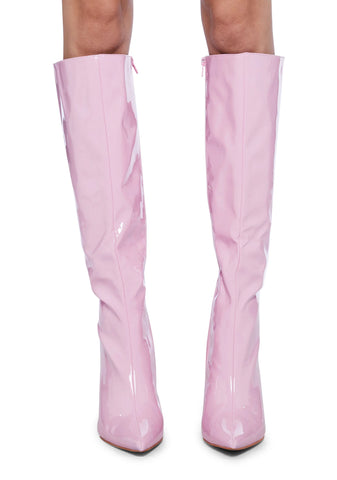 Work It Knee High Boots - Pink
