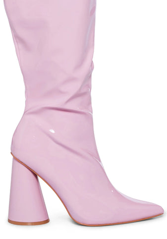Work It Knee High Boots - Pink
