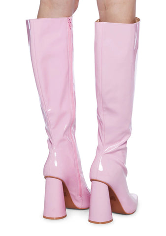 Work It Knee High Boots - Pink