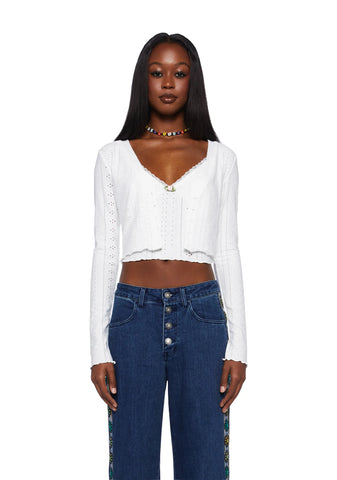 Always Right Cardigan Set - White