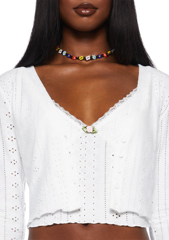 Always Right Cardigan Set - White