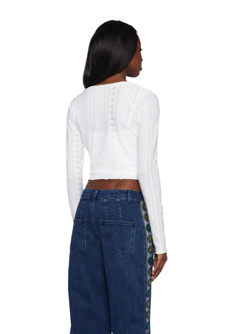 Always Right Cardigan Set - White