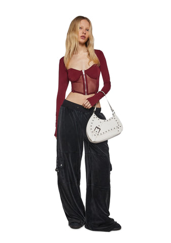 Do You Good Mesh Corset Top - Red