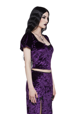 Time Stands Still Velvet Top - Purple