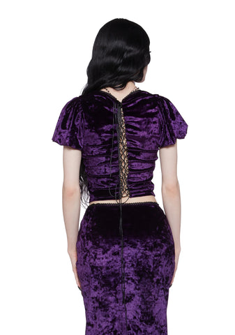 Time Stands Still Velvet Top - Purple