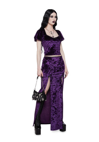 Time Stands Still Maxi Skirt - Purple